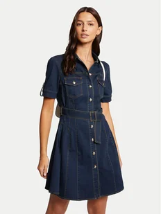Morgan Sukienka jeansowa 241-RIXES Granatowy Regular Fit - Sukienki - miniaturka - grafika 1