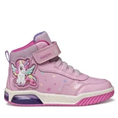 Buty dla dziewczynek - Sneakersy Geox J Inek J56ASA 0BCKC C8206 D Różowy - miniaturka - grafika 1