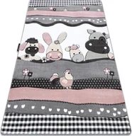 Dywany dla dzieci - Dywan PETIT FARM FARMA ZWIERZĄTKA różowy 240x330 cm - miniaturka - grafika 1