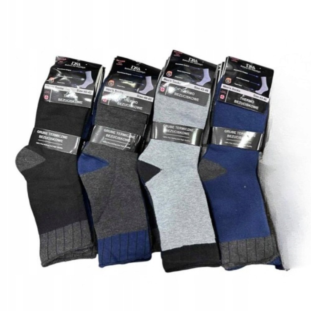 Bezuciskowe Thermo Skarpety 40-43 Zestaw 4 pary Oddychające, Wygodne