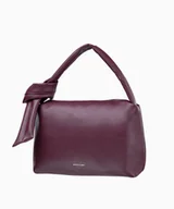 Torebki damskie - PUCCINI Bordowa miękka torebka typu shopper z wiązanym uchwytem - miniaturka - grafika 1