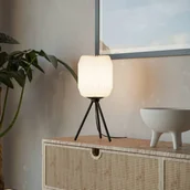 Lampy stojące - EGLO Lampa stołowa Belgrave, wysokość 44 cm, czarny/biały, metal/papier - miniaturka - grafika 1