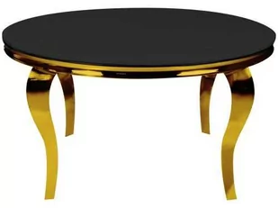 Okrągły stół glamour złoto czarny Ø100x75 cm VTH780-2Gold - Stoły - miniaturka - grafika 1