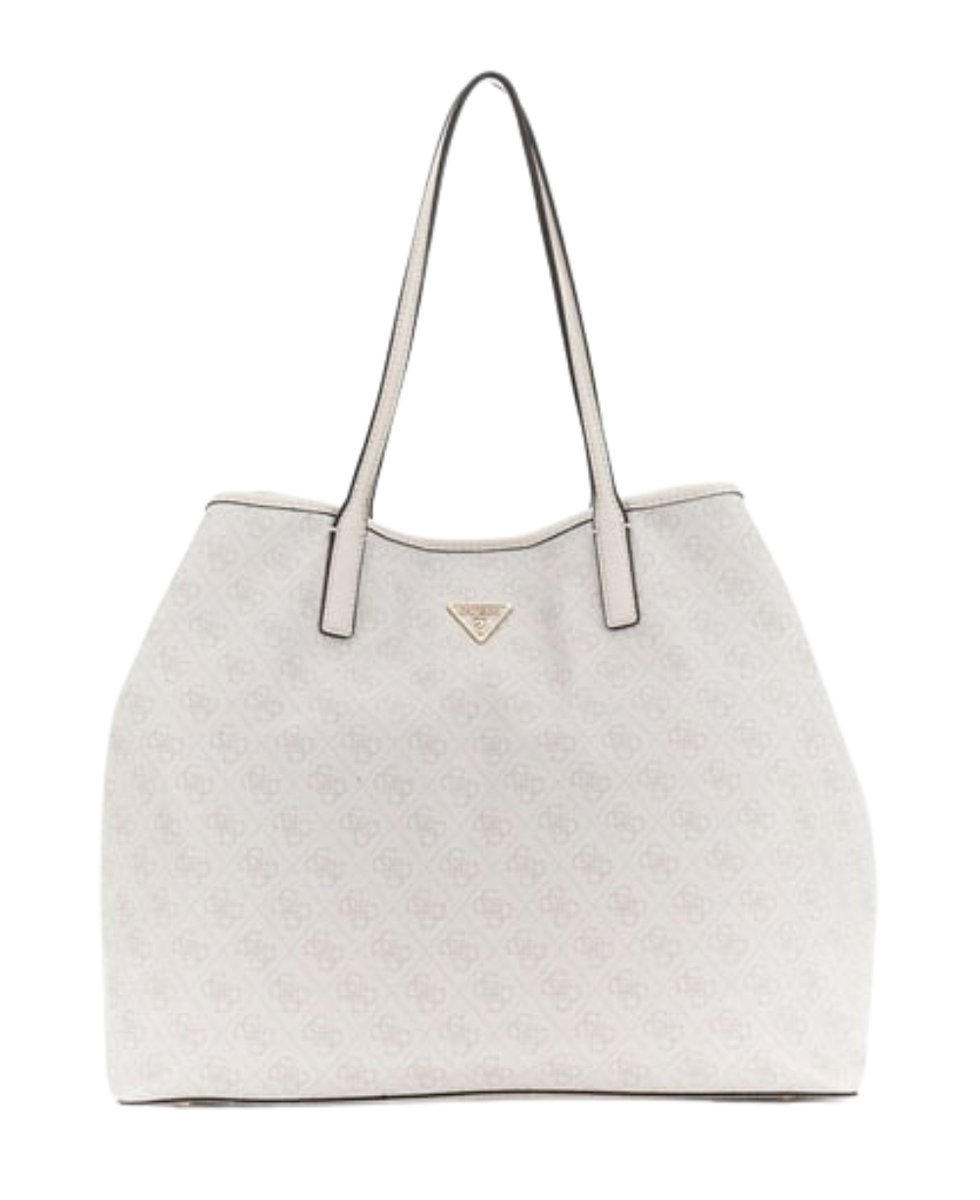 GUESS Kremowa shopperka damska Victtoria w monogram