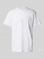 Koszulki męskie - T-shirt o luźnym kroju z nadrukiem z logo model ‘Flock’ - miniaturka - grafika 1