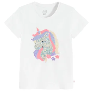Cool Club, T-shirt dziewczęcy, biały - Koszulki dla dziewczynek - miniaturka - grafika 1