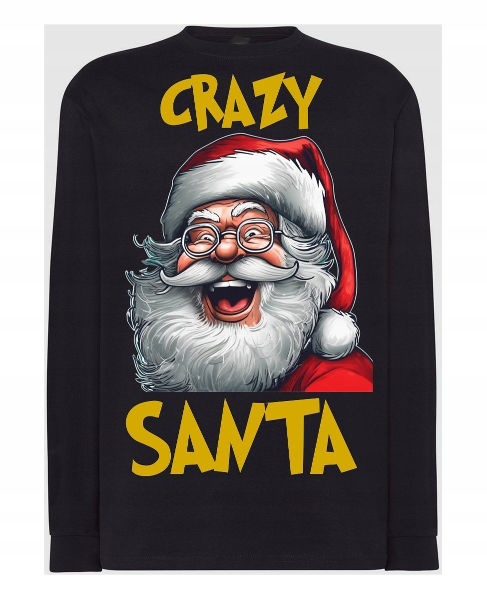 Longsleeve męski Święta Crazy Santa Mikołaj Mikołajki r.L