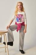 Spodnie i spodenki dla dziewczynek - Mayoral spodnie dresowe dziecięce kolor szary melanżowe - miniaturka - grafika 1