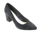 Półbuty damskie - Półbuty damskie Sergio Leone PB414 czarny zamsz - miniaturka - grafika 1