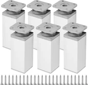 Zawiasy, okucia i inne akcesoria - Zestaw 6 regulowanych pod względem wysokości nóżek meblowych do krzeseł, stołów i sof, kwadratowe (40 x 150 mm) - miniaturka - grafika 1