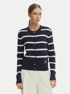 Swetry damskie - Tommy Hilfiger Kardigan WW0WW49617 Granatowy Regular Fit - miniaturka - grafika 1