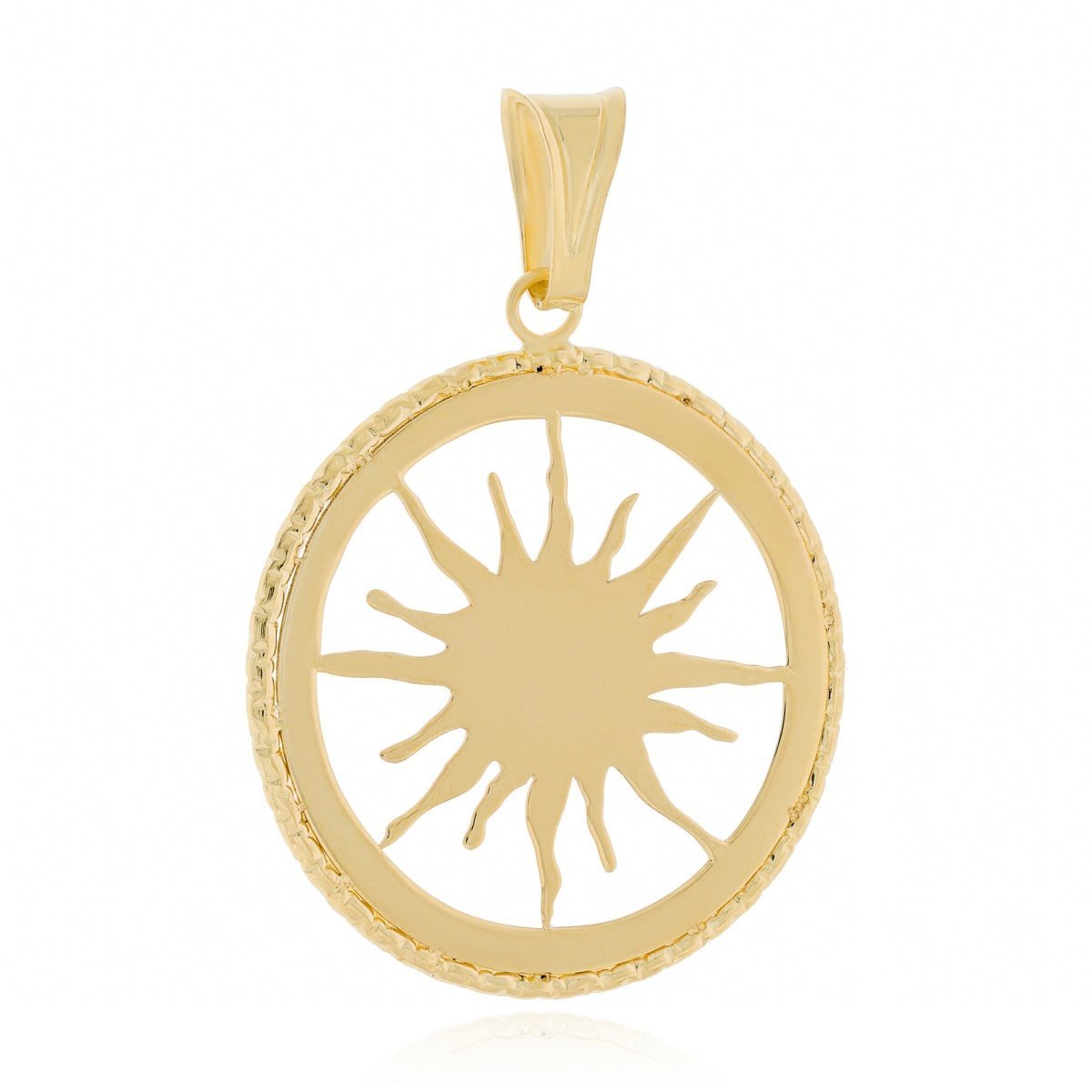 Złota zawieszka wisiorek słońce w kółku pr. 585