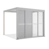 Kratki i pergole - Żaluzjowe drzwi do pergoli PREMIUM 4m white, przesuwane - GUTROOF - miniaturka - grafika 1