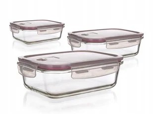 POJEMNIKI NA JEDZENIE DO LODÓWKI gotowy prezent 550,950,1450 ml HERMETYCZNE - Pojemniki kuchenne - miniaturka - grafika 1