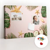 Tablice i flipcharty - Szkolna Tablica korkowa 60x40 cm, Kolorowe Pinezki, wzór Letni nastrój - miniaturka - grafika 1