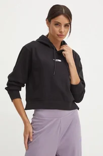 The North Face bluza Essential Crop Hoodie damska kolor czarny z kapturem z aplikacją NF0A89EXJK31 - Bluzy damskie - miniaturka - grafika 1