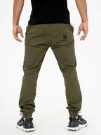 Spodnie męskie - Spodnie Materiałowe Jogger Męskie Oliwkowe / Czarne Jigga Crown 6XL - miniaturka - grafika 1