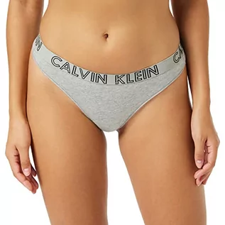Majtki damskie - Calvin Klein Ultimate Line damskie stringi z etykietą, szary, M - grafika 1