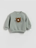 Bluzki dla niemowląt - Reserved - Bawełniana bluza - jasnozielony - miniaturka - grafika 1