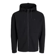 Kurtki męskie - Bestseller A/S Męska kurtka JJEJAX Sweat Zip Hood NOOS z kapturem, czarna, XL, czarny - miniaturka - grafika 1