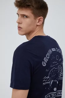 Koszulki męskie - Icebreaker t-shirt sportowy Tech Lite II kolor granatowy z nadrukiem - grafika 1