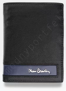 Pierre Cardin, Portfel skórzany męski, Tilak26 331, czarny/niebieski, ochrona RFID - Portfele - miniaturka - grafika 1