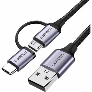 UGREEN Kabel 2w1 Usb Na Micro Usb I Typ-c 1M 2,4A - Kable USB - miniaturka - grafika 1
