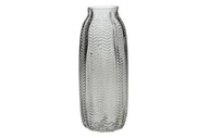 Wazony i flakony - Wazon szary szklany 12x29.5cm - miniaturka - grafika 1