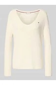 Swetry damskie - Sweter z dzianiny o kroju regular fit z czystej bawełny - Tommy Hilfiger - miniaturka - grafika 1