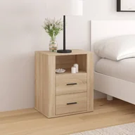 Szafki nocne - Lumarko Szafka nocna, dąb sonoma, 50x36x60 cm, materiał drewnopochodny - miniaturka - grafika 1