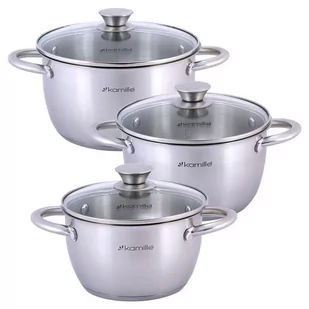 Komplet garnków stalowych 6 elementowy Kamille KM-4905 - Zestawy garnków i patelni - miniaturka - grafika 1