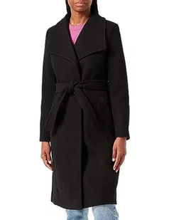 Bestseller A/S Damski płaszcz VMPAULA FIE Long Coat NOOS, czarny, XXL, Schwarz, XXL - Płaszcze damskie - miniaturka - grafika 1