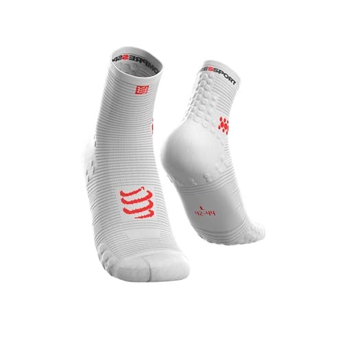 COMPRESSPORT Skarpety do biegania – Pro Racing Socks V3 Run High – zapobieganie pęcherzom – amortyzacja i oddychalność – do biegania i triatlonu – do treningu i zawodów – lekkie.