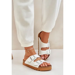 Klasyczne Damskie Klapki Big Star LL274480 Białe - Klapki i japonki damskie - miniaturka - grafika 1