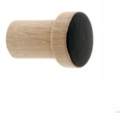 Wieszaki i stojaki - Wieszak ścienny Simple Drewniany Emaliowany Czarny - Olej Biały - miniaturka - grafika 1