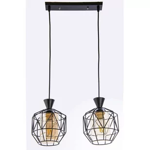VEN Wisząca LAMPA geometryczna VEN W-5291/2 BK druciana OPRAWA loftowa ZWIS industrialny metalowy czarny miodowy - Lampy sufitowe - miniaturka - grafika 1