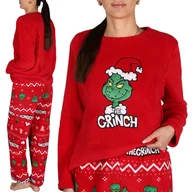 Piżamy damskie - Grinch Świąteczna, czerwona,dwuczęściowa piżama damska, POLAROWA CIEPŁA piżamka z długim rękawem XS - miniaturka - grafika 1