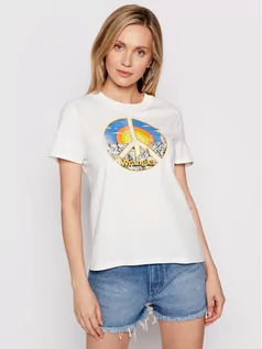 Koszulki i topy damskie - Wrangler T-Shirt High Rib W7N9GHW05 Beżowy Regular Fit - grafika 1