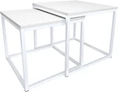 Ławy i stoliki kawowe - Stolik kawowy 2W1 biały podstawa biała - miniaturka - grafika 1
