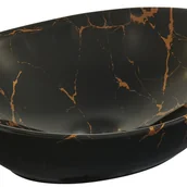 Umywalki - Umywalka ceramiczna nablatowa Miel Glossy blackgold 37x29 cm czarno-złota - miniaturka - grafika 1