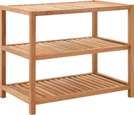 Szafki łazienkowe - Elior Regał łazienkowy z 3 półkami z drewna orzechowego- Siza - miniaturka - grafika 1