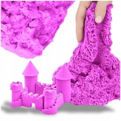 Masy plastyczne - PIASEK KINETYCZNY MAGICZNY KINETIC PIASKOLINA 1KG RÓŻOWY SYPKI MIĘKKI - miniaturka - grafika 1