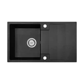 Zlewozmywaki - Kuchinox Rab zlewozmywak granitowy 76x44 cm czarny SBF711Y - miniaturka - grafika 1