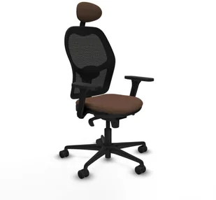 Fotel biurowy, krzesło biurowe Krzesło Biurowe z Zagłówkiem Jorquera Piqueras y Crespo 3D036N1 Czarny Ceimnobrązowy - Fotele i krzesła biurowe - miniaturka - grafika 1