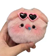 Torebki damskie - Piszczący brelok świnia śliczny pluszowy różowy ornament świni damska torebka dekoracje szkolny plecak studencki kreskówka wisiorek różowe okulary ... - miniaturka - grafika 1