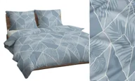 Pościel - Pościel 140x200 niebieska geometria paproć bawełna Max - miniaturka - grafika 1
