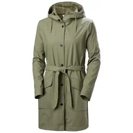 Płaszcze damskie - Helly Hansen Damski płaszcz przeciwdeszczowy W Kirkwall II, zielony, XL - miniaturka - grafika 1
