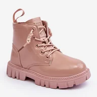 Buty dla dziewczynek - Ocieplane Lakierowane Botki Dziecięce Big Star MM374144 Różowe - miniaturka - grafika 1