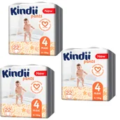 Pieluchy - Kindii Pieluchomajtki chłonne maxi rozmiar 4 (9-15 kg) 22 sztuk x 3 - miniaturka - grafika 1