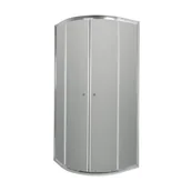 Kabiny prysznicowe - Invena Vitoria Kabina prysznicowa półokrągła 80x80x180 cm drzwi przesuwne, profile chrom, szkło grafitowe, chrom AK-49-187-O - miniaturka - grafika 1